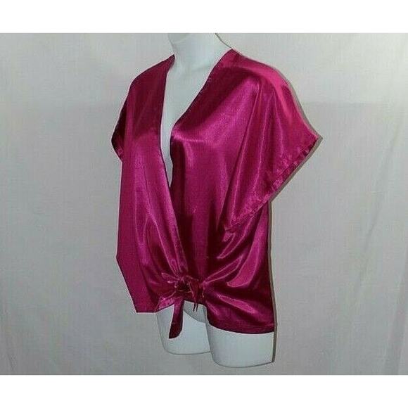 Do Everything In Love Pink Tie Front Kimono Jacket Shawl NWT OS - Picture 2 of 9